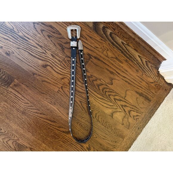 Western Glam Nocona Rhinestone Studded Leather Belt, 41 inch belt main image 4